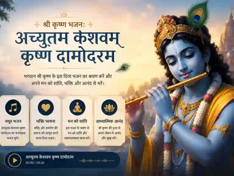 Achyutam Keshavam Krishna Damodaram Lyrics in Hindi - श्री कृष्ण भजन