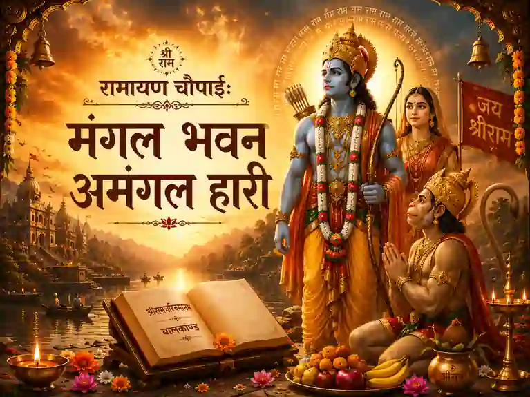 Mangal Bhavan Amangal Haari Original Chaupai Lyrics Hindi - मंगल भवन अमंगल हारी