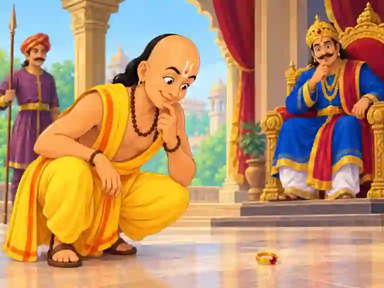 तेनाली रामा और खोई हुई अंगूठी की कहानी - तेनाली चोर को पकड़ते हुए