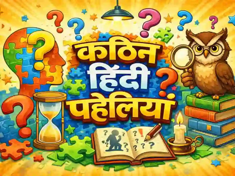 कठिन और दिमागी हिंदी पहेलियाँ उत्तर सहित