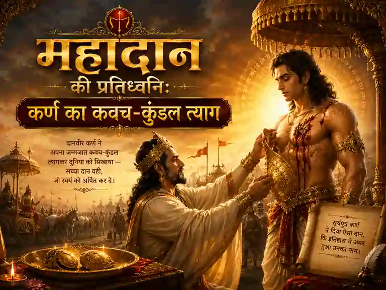 Danveer Karna cutting his Kavach and Kundal for Indra - दानवीर कर्ण की कहानी